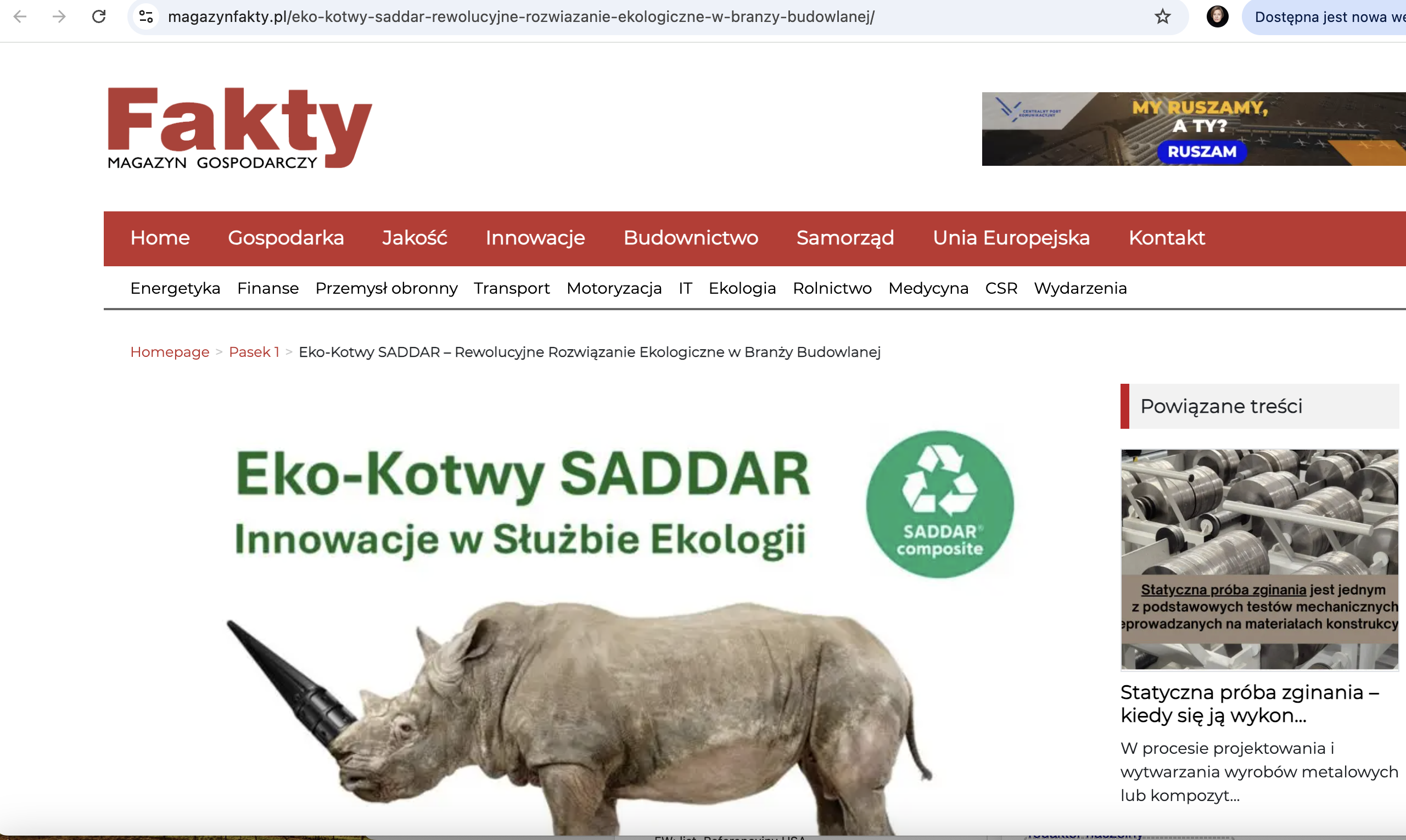 Magazyn Gospodarczy FAKTY: Eko-Kotwy jako Wzór dla Innych Przedsiębiorstw